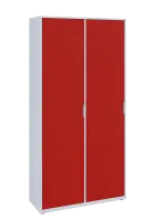 KSR6-81 L skříň šatní, 2x výsuvné ramínko, 2053x1022x400 mm, provedení levé, bílá sněžná/červená